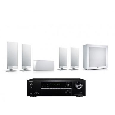 Домашний кинотеатр 5.1 KEF T101 WHITE + AV-ресивер Onkyo TX-SR393 black